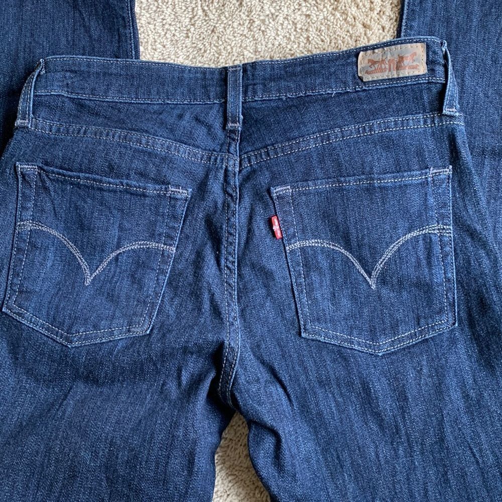 Levis Jeans Mid Rise Skinny straight leg dark wash jeans size 6 festival y2k - Picture 4 of 11